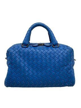 Bottega Veneta Handbag Intrecciato Blue Leather